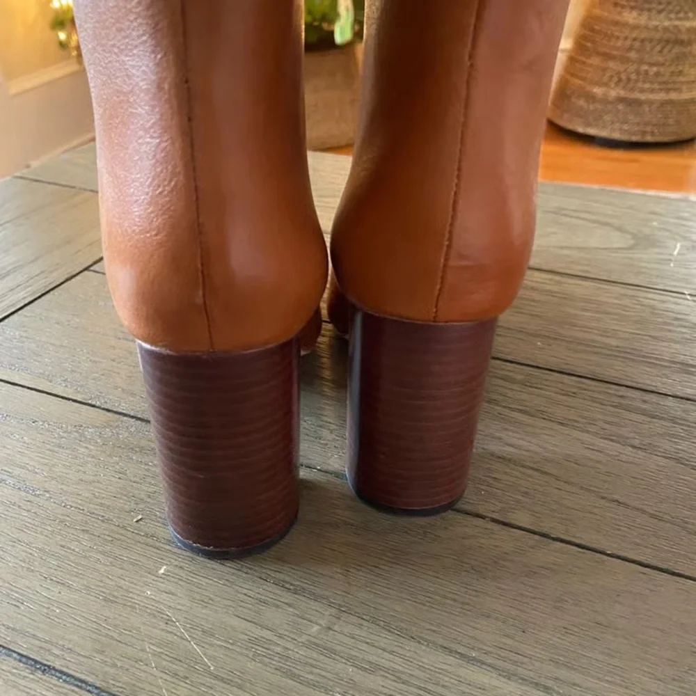 Loeffler Randall Tall Over-the-Knee Leather Boots in Cognac